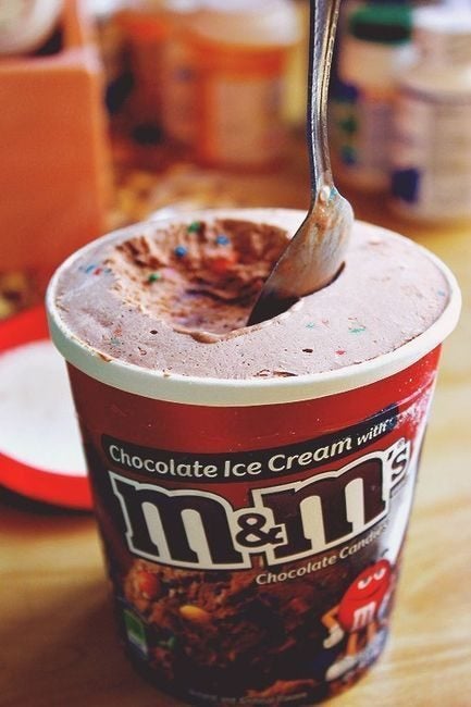 lekker M&M ijsje